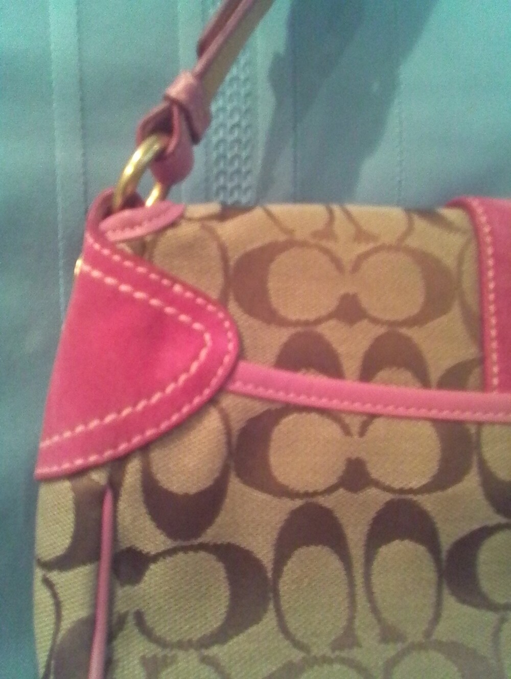 Coach Vintage Signature Soho Pink Leather & SuedeY2K Handbag - Picture 7 of 9